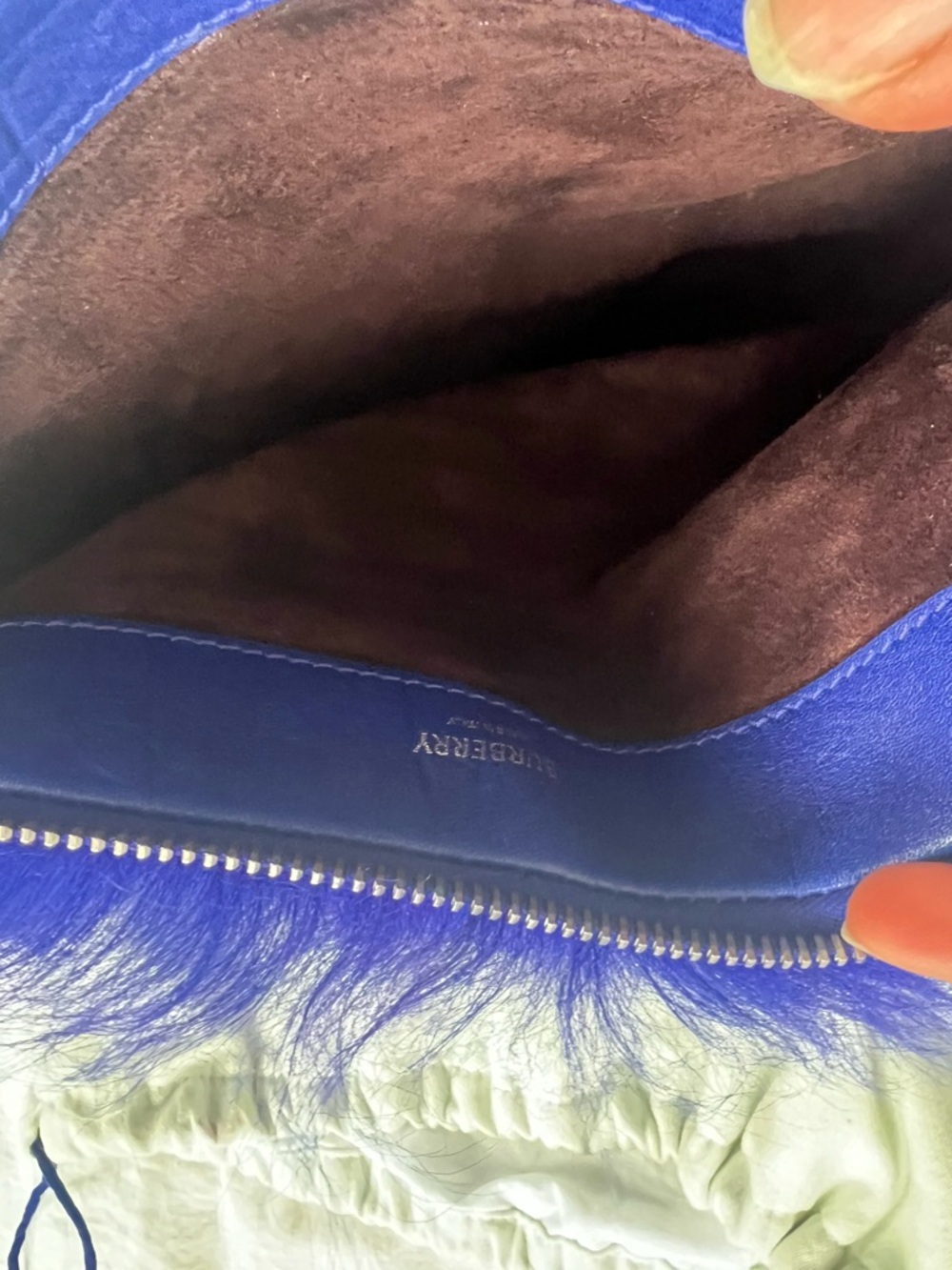 Burberry Royal Blue Faux Fur Crossbody Bag - Picture 5 of 6